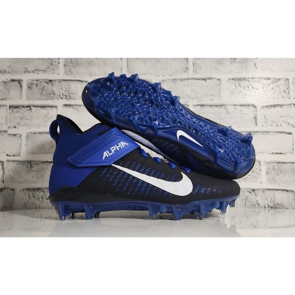 Nike Alpha Menace Pro 2 Mid Football Cleats Blue Black Size 12 BV3945-400 - Picture 1 of 6